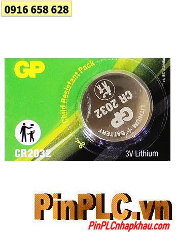 Pin CR2032 _Pin GP CR2032; Pin 3v lithium GP CR2032 Longer Lasting Power (20mmx3.2mm) chính hãng